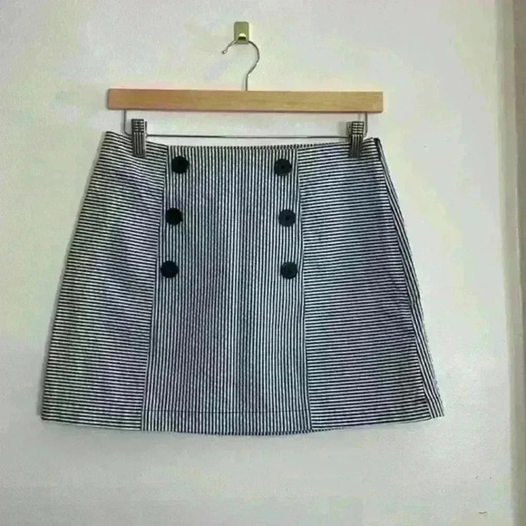 Urban Outfitters Women's‎ Medium Saliorette Striped Mini Skirt Navy Blue White - Picture 1 of 9